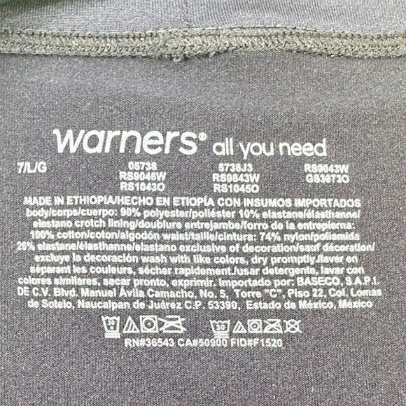 Warner's Women's Size Large 7 Panty Brief High Waist Navy Blue New Without Tags - Picture 3 of 6